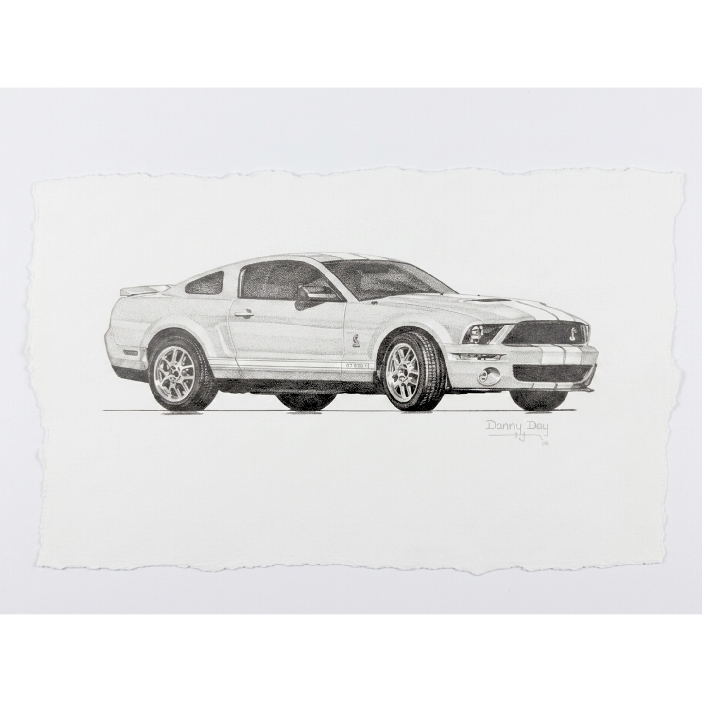 Danny Day Shelby GT500 Original Drawing | Rare Automotive Art