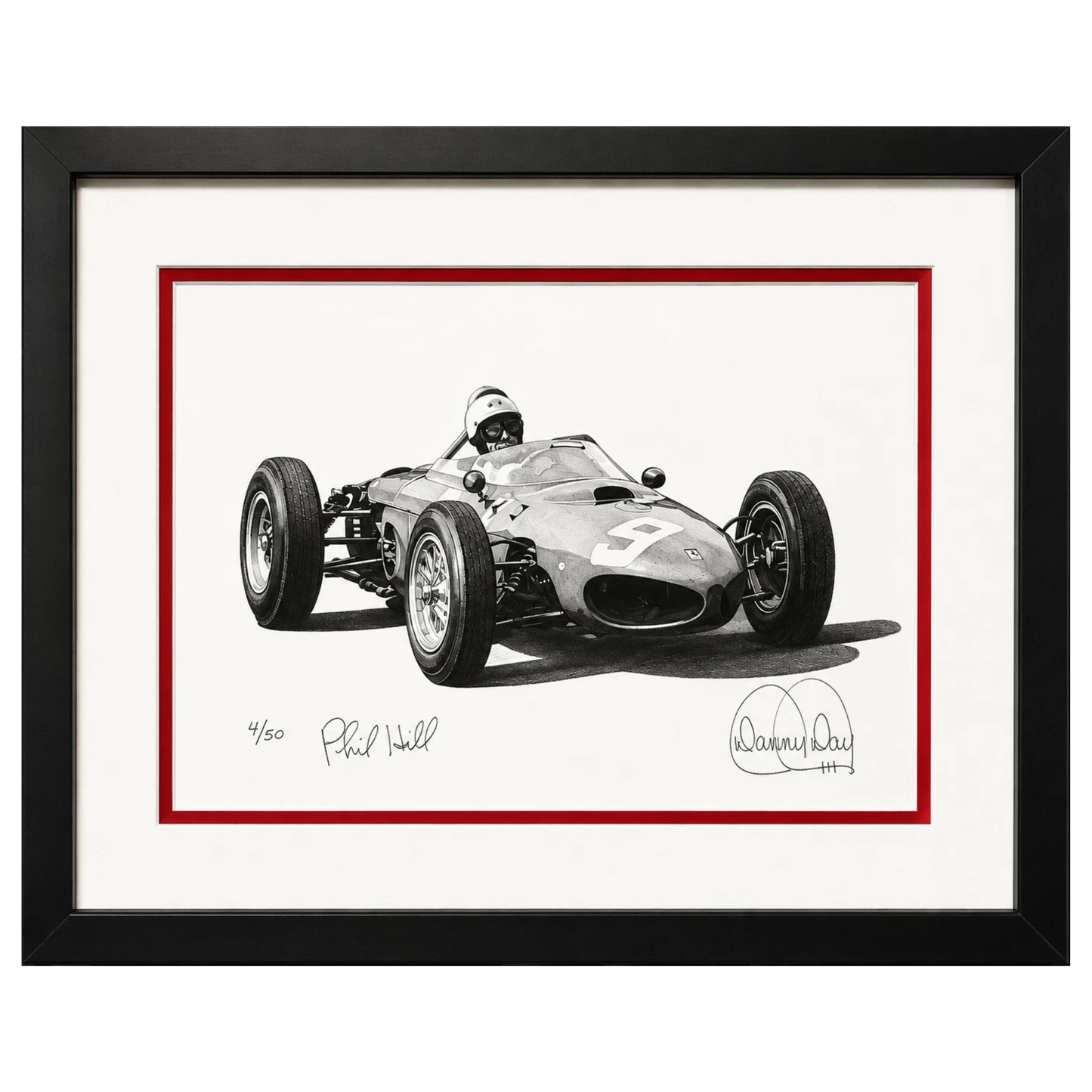 Ferrari Sharknose Formula One Lithograph Signed by Phil Hill | Danny Day Artwork