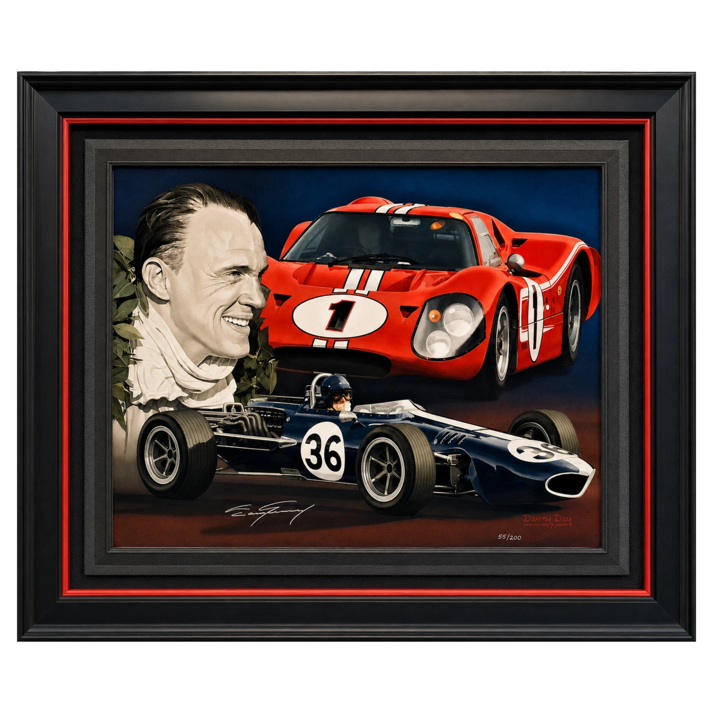 Original "Tribute to Dan Gurney" Oil Painting Signed by Dan Gurney | Danny Day Artwork