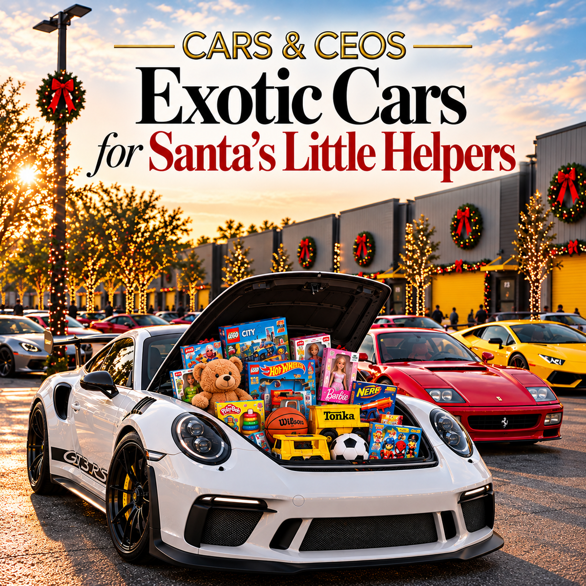 Exotic Cars For Santa's Little Helpers Event