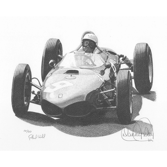 Ferrari 156 "Sharknose" Formula One Lithograph Signed by Phil Hill | Danny Day Artwork