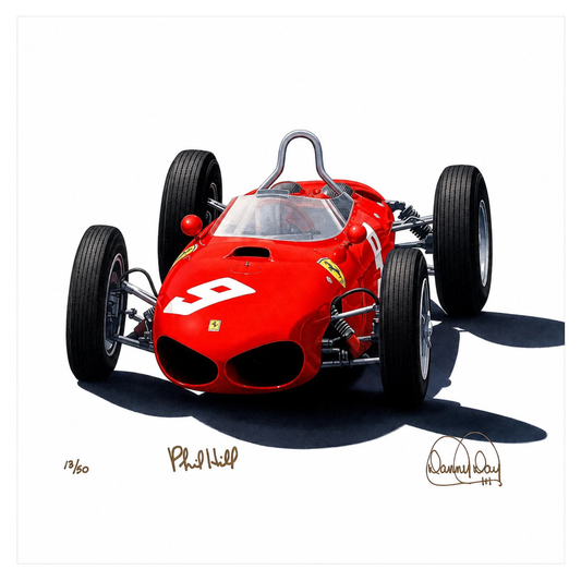 Ferrari 156 Sharknose Giclée on Canvas Signed by Phil Hill | Danny Day Artwork