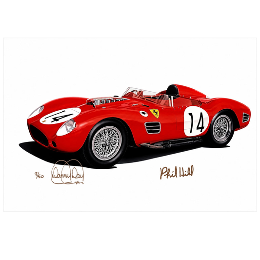 Product Name Ferrari 250 Testa Rossa Giclée on Canvas Signed by Phil Hill | Danny Day Artwork