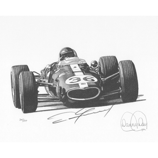Gurney-Weslake Eagle #36 Formula One Lithograph Signed by Dan Gurney Front View | Danny Day Artwork