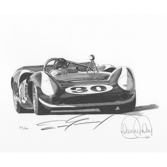 Lola T70 Lithograph Signed by Dan Gurney | Danny Day Artwork