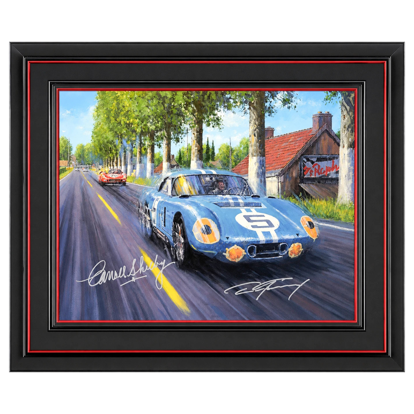 Original 1964 Le Mans Shelby Daytona Coupe Oil Painting Signed by Carroll Shelby & Dan Gurney | Nicholas Watts Artwork