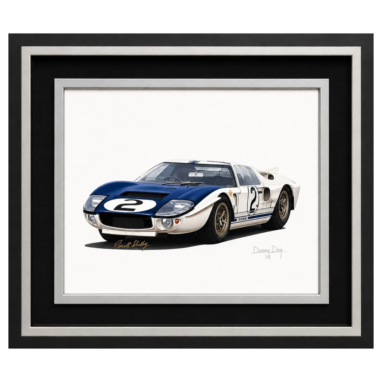 Original Ford GT40 #2 Oil Painting Signed by Carroll Shelby | Danny Day Artwork