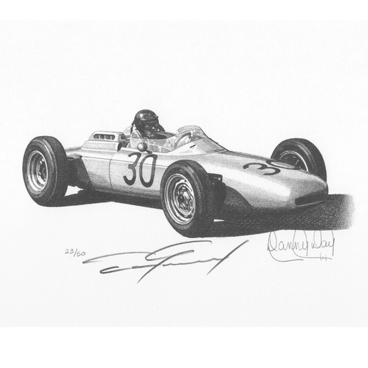 Porsche 804 Formula One Car Lithograph Signed by Dan Gurney | Danny Day Artwork