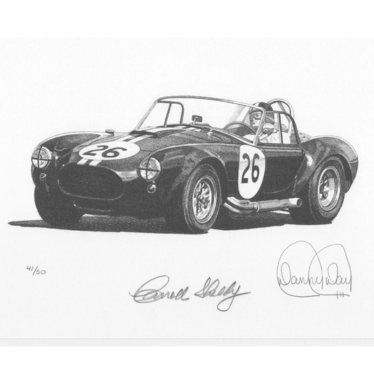 Shelby Cobra 289 Competition #26 Lithograph Signed by Carroll Shelby | Danny Day Artwork