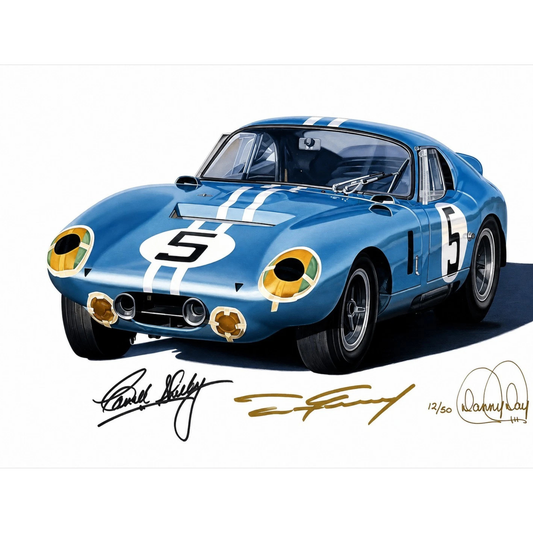 Shelby Daytona Coupe Giclée on Canvas Signed by Carroll Shelby & Dan Gurney | Danny Day Artwork