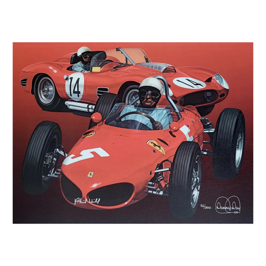 Tribute to Ferrari Giclée on Canvas Signed by Phil Hill | Danny Day Artwork